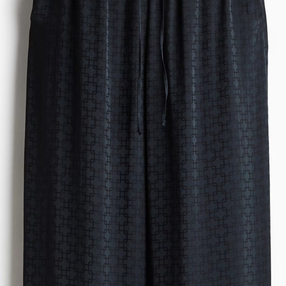 H&M - Wide-Leg Drawstring Pants - BLACK